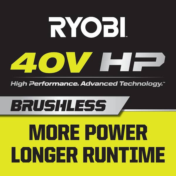 RYOBI RY404015BTL 40V HP Brushless 100 MPH 600 CFM Cordless Leaf Blower/Mulcher/Vacuum (Tool Only) - 2