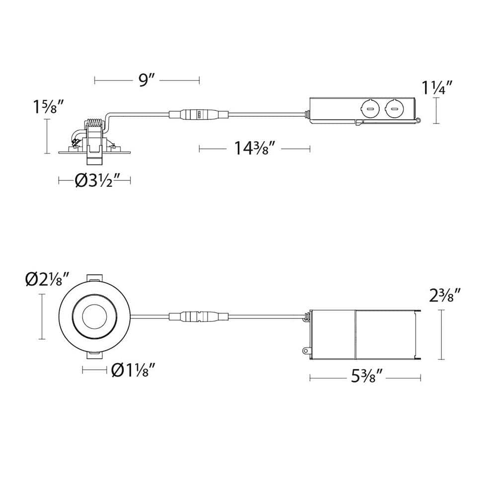 White Aluminum 3.5'' Dimmable LED Recessed Lighting Kit