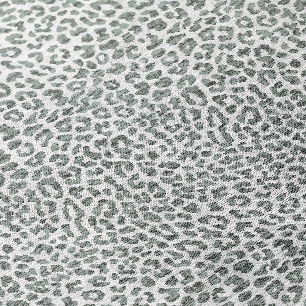 Gray Leopard Print Shag 3' x 5' Non-Slip Area Rug