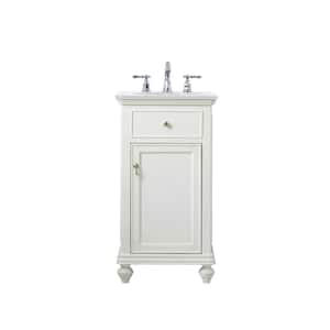 Simply Living 19 in. W x 19 in. D x 35 in. H Bath Vanity in Antique White with Ivory White Engineered Marble