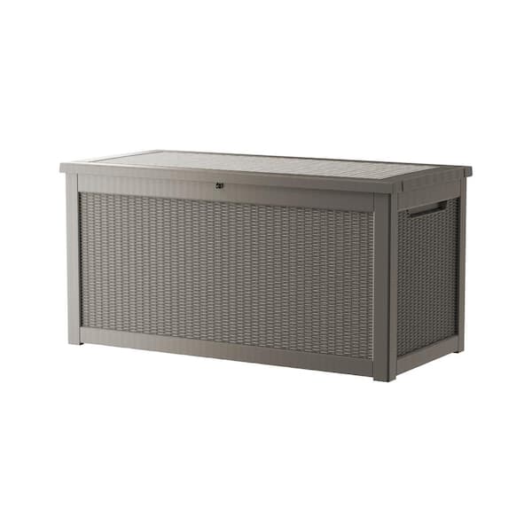Decksplore 260 Gal. Light Brown Resin Storage Deck Box for Outdoor lndoor
