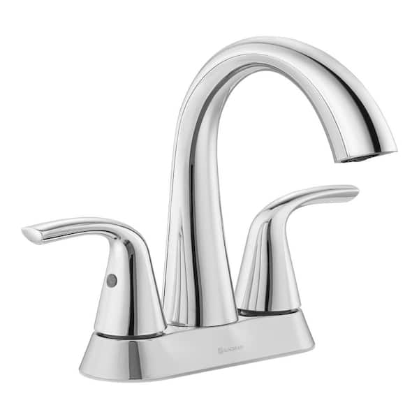 Glacier Bay Irena 4 in. Center set Double-Handle High-Arc Bathroom Faucet in Polished Chrome