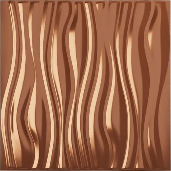 Ekena Millwork 19 5/8 in. x 19 5/8 in. Leandros EnduraWall Decorative 3D Wall Panel, Copper (Covers 2.67 Sq. Ft.)