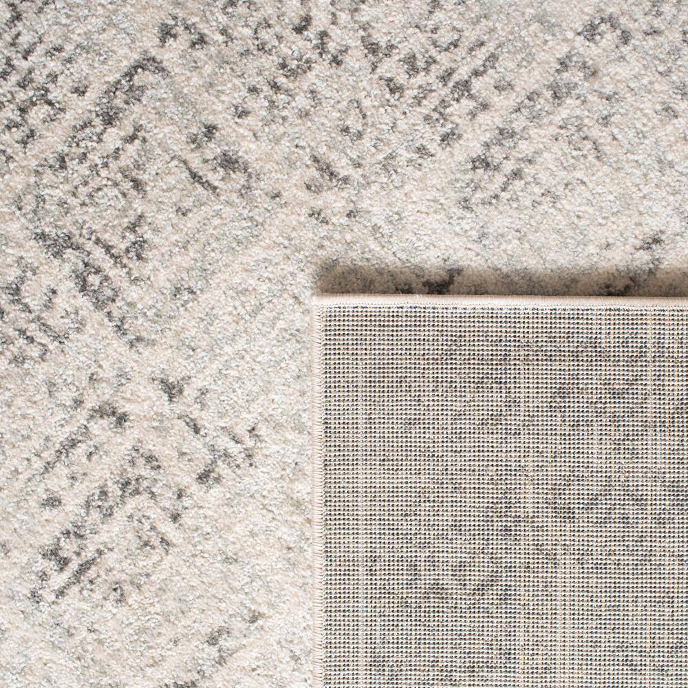 Ivory and Grey Hand-knotted Square Synthetic Rug, 5' x 5'