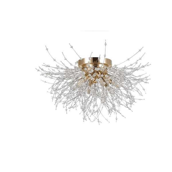 Tatahance Modern Firework 19.7 in. W 6-light Modern Golden Flush Mount Ceiling Light with No Bulbs Included