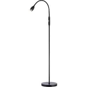 52 in. Black Dimmable Swing Arm 100% Metal Full Range Adjustable LED Beam Floor Lamp