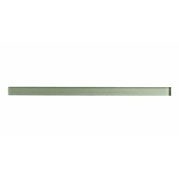 Apollo Tile Cosmos 0.6 in. x 12 in. Light Green Glass Glossy Pencil Liner Tile Trim (0.5 sq. ft./case) (10-pack)