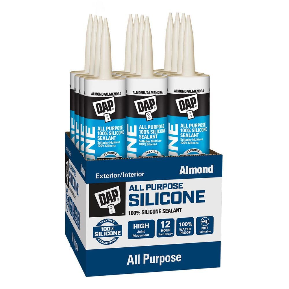 DAP Silicone 9.8 oz. Almond Window, Door and Siding Sealant (12