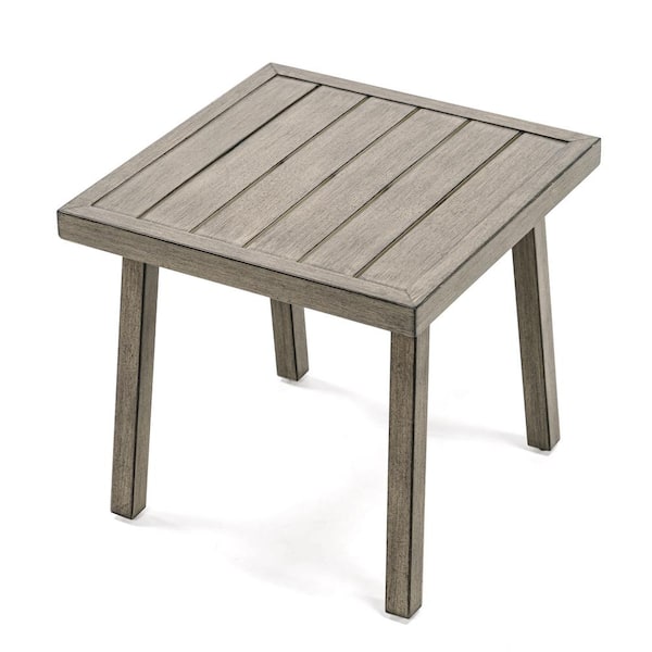 EGEIROSLIFE EliteCast Rectangle Gray Aluminum Outdoor Side Table