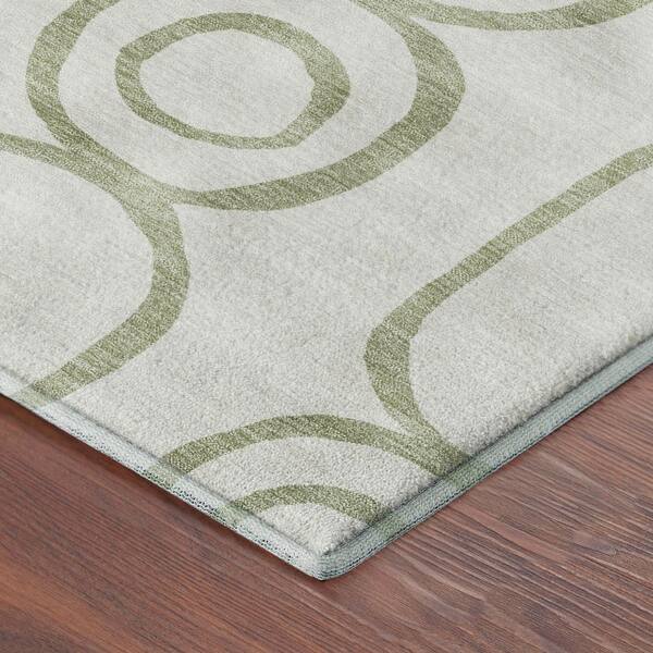 Mayfield Premium Machine Washable Abstract AMF2344 Aloe 2 ft. x 3 ft. Accent Rug