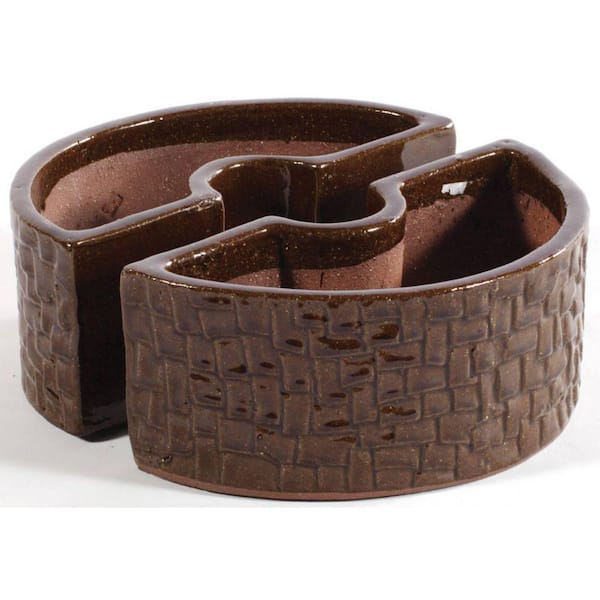 Terra Brown Cobblestone Umbrella Planter