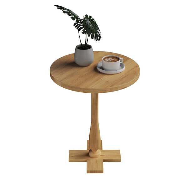 Lavish Home 18 in. Mango Wood Circle Side Table