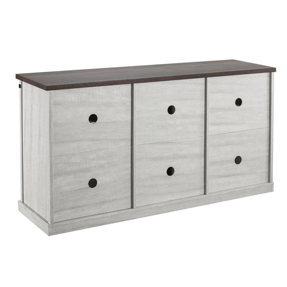 Coast-to-Coast Sliding Barn-Door TV Stand in Saw Cut-Off White