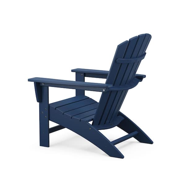 POLYWOOD Grant Park Traditional Curveback Adirondack Chair in Navy