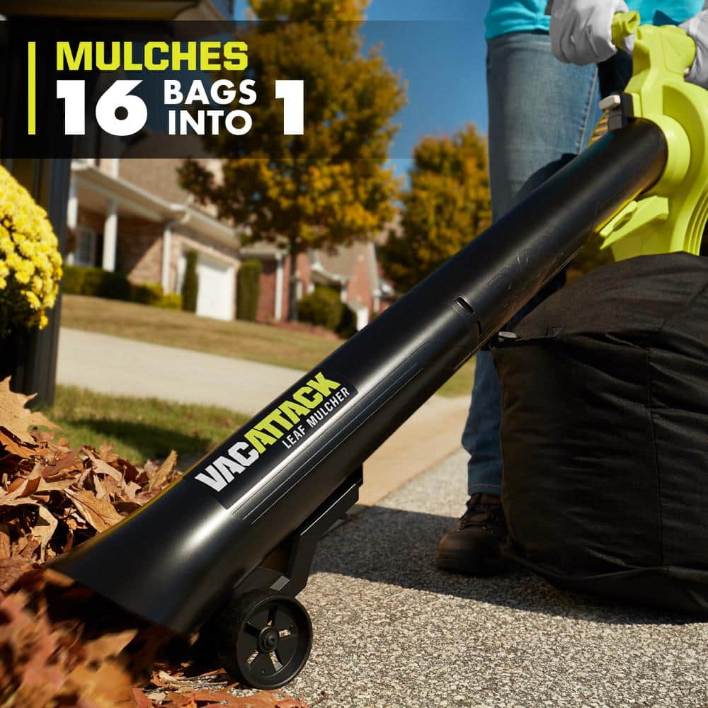 40V Cordless Black and Green Leaf Vacuum Mulcher