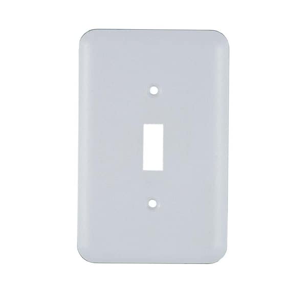 Power Gear 1 Toggle Steel Switch Wall Plate, White