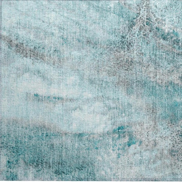 Gray and Ivory 2 ft. x 3 ft. Abstract Indoor/Outdoor Area Rug