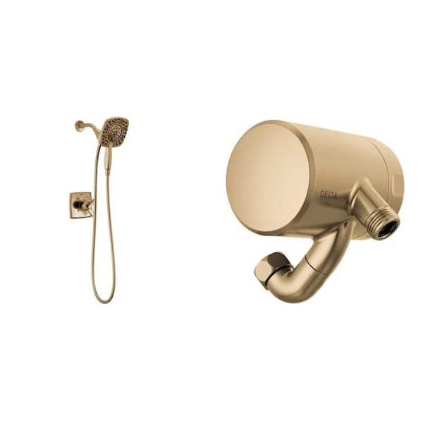 Ashlyn In2ition Gold 1-Handle Shower Trim Kit in Champagne Bronze and Clarifi Shower Filter in Champagne Bronze