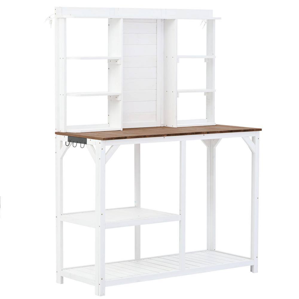 47.2 in. W x 64.6 in. H Outdoor Potting Bench Table Garden Potting Bench wi