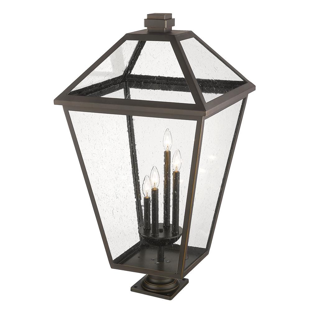 Talbot Oil Rubbed Bronze 4-Light Outdoor Pier Mount Lantern