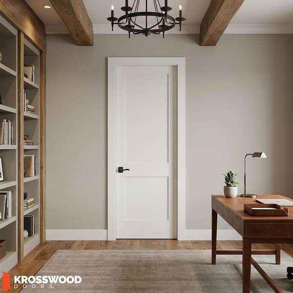 Krosswood Doors 30 in. x 96 in. Craftsman Shaker 2-Panel Primed