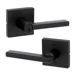 Kwikset Casey Matte Black Keyed Entry Door Handle Featuring
