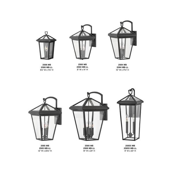 HINKLEY - Alford Place Medium Museum Black Outdoor Wall Mount Lantern