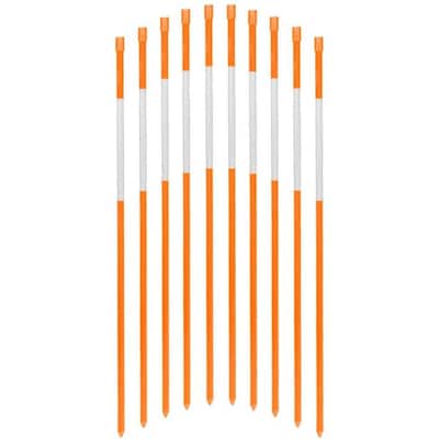 36 in. Driveway Markers 1/4 in. Dia Solid Driveway Poles for Easy Visibility at Night Reflective, Orange (25-Pack)