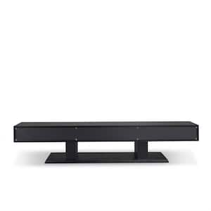 Follian Black Finish TV Stand Fits TV's up to 70 in. with Drawers