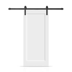 36 in. x 96 in. 1-Panel Shaker Hollow Core White Painted Composite Modern Interior Sliding Barn Door with Hardware Kit