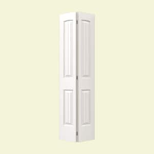 24 in. x 80 in. Santa Fe White Painted Smooth Molded Composite MDF Closet Bi-fold Door