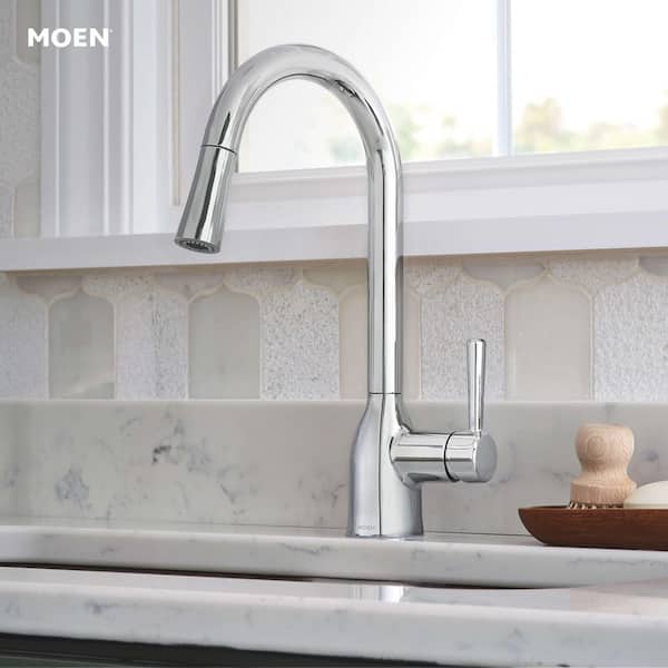 Adler Single-Handle Pull-Down Sprayer Kitchen Faucet with Power Clean and Reflex in Chrome