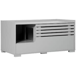 Grey 36 in. x 19 in. x 17 in. Cat Litter Box Enclosure, HiddenCat Washroom with Hidden Storage Cabinet Space