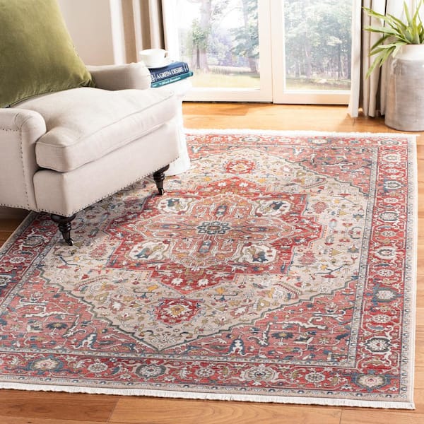 Vintage Persian Red/Ivory 8 ft. x 10 ft. Oriental Area Rug