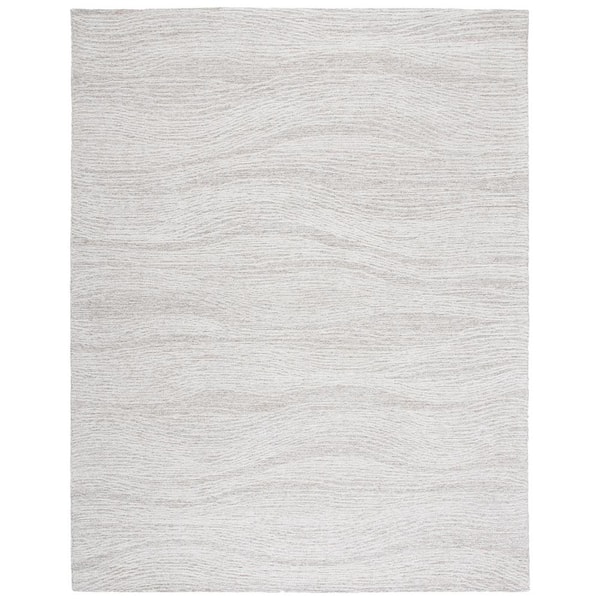 Metro Natural/Ivory 11 ft. x 15 ft. Abstract Waves Area Rug