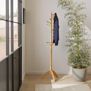 Synergy 70 in. Solid Wood Coat Rack in Natural Finish