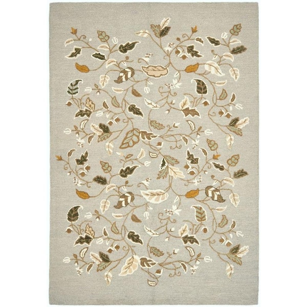 SAFAVIEH Martha Stewart Autumn Woods Gray Squirrel 8 ft. x 10 ft. Floral Area Rug