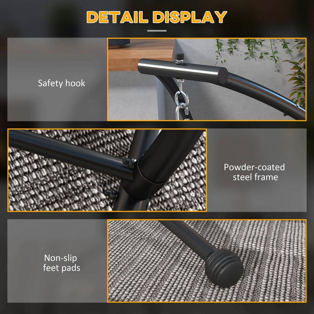 Black Steel X-Stand for Hanging Hammock Chairs
