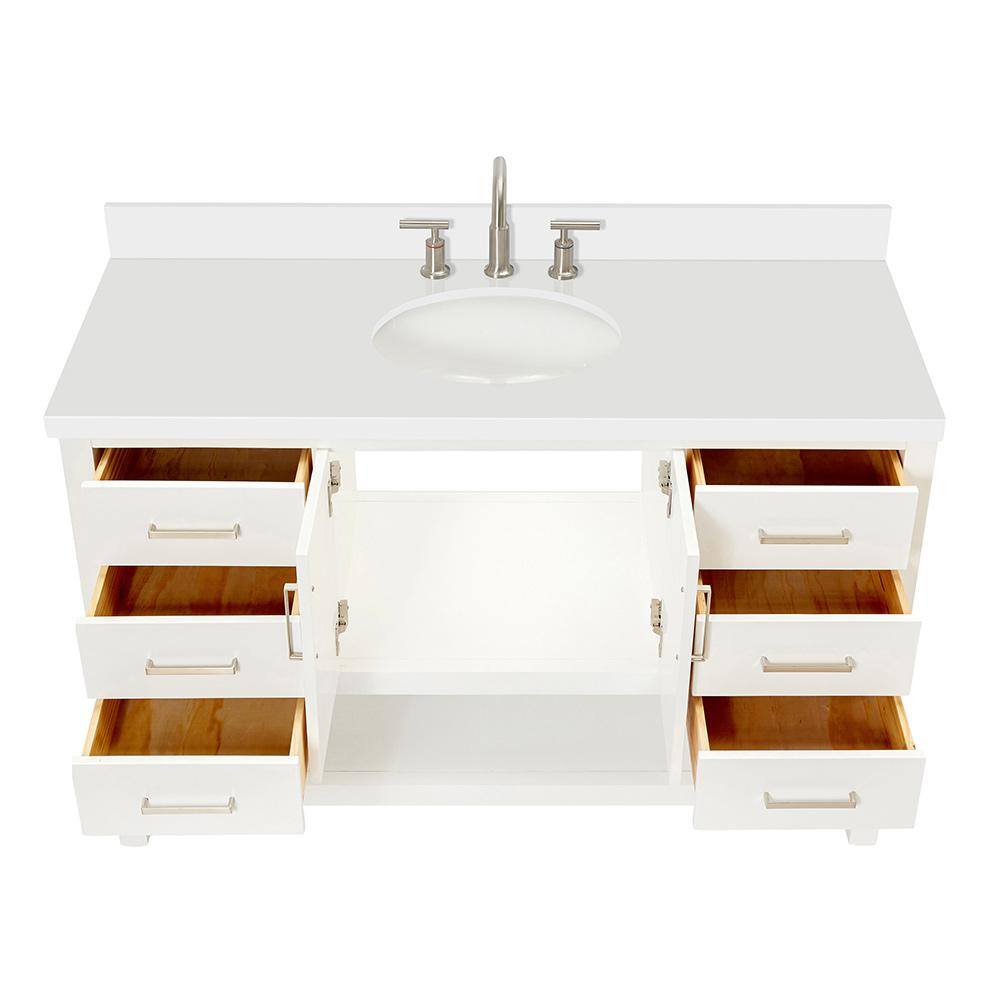 Magnolia 55" White Freestanding Single Bathroom Vanity Set
