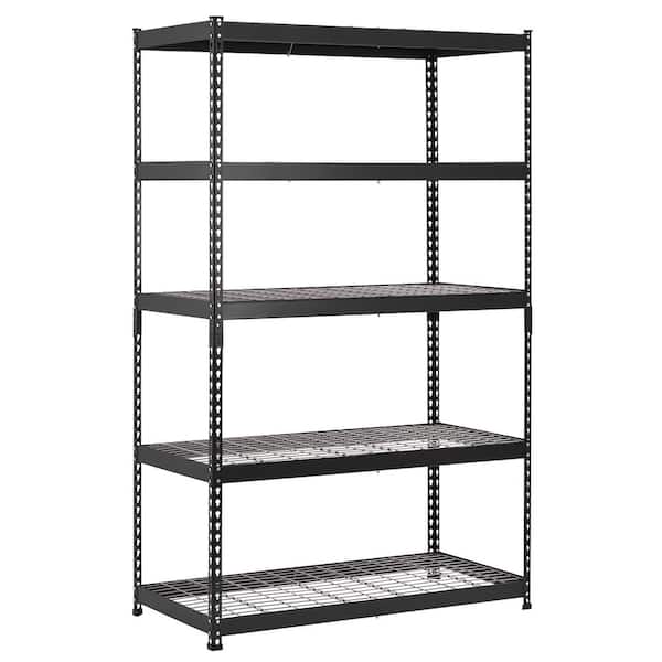 Husky Black 5Tier Heavy Duty Steel Industrial Shelving Unit (48 in. W