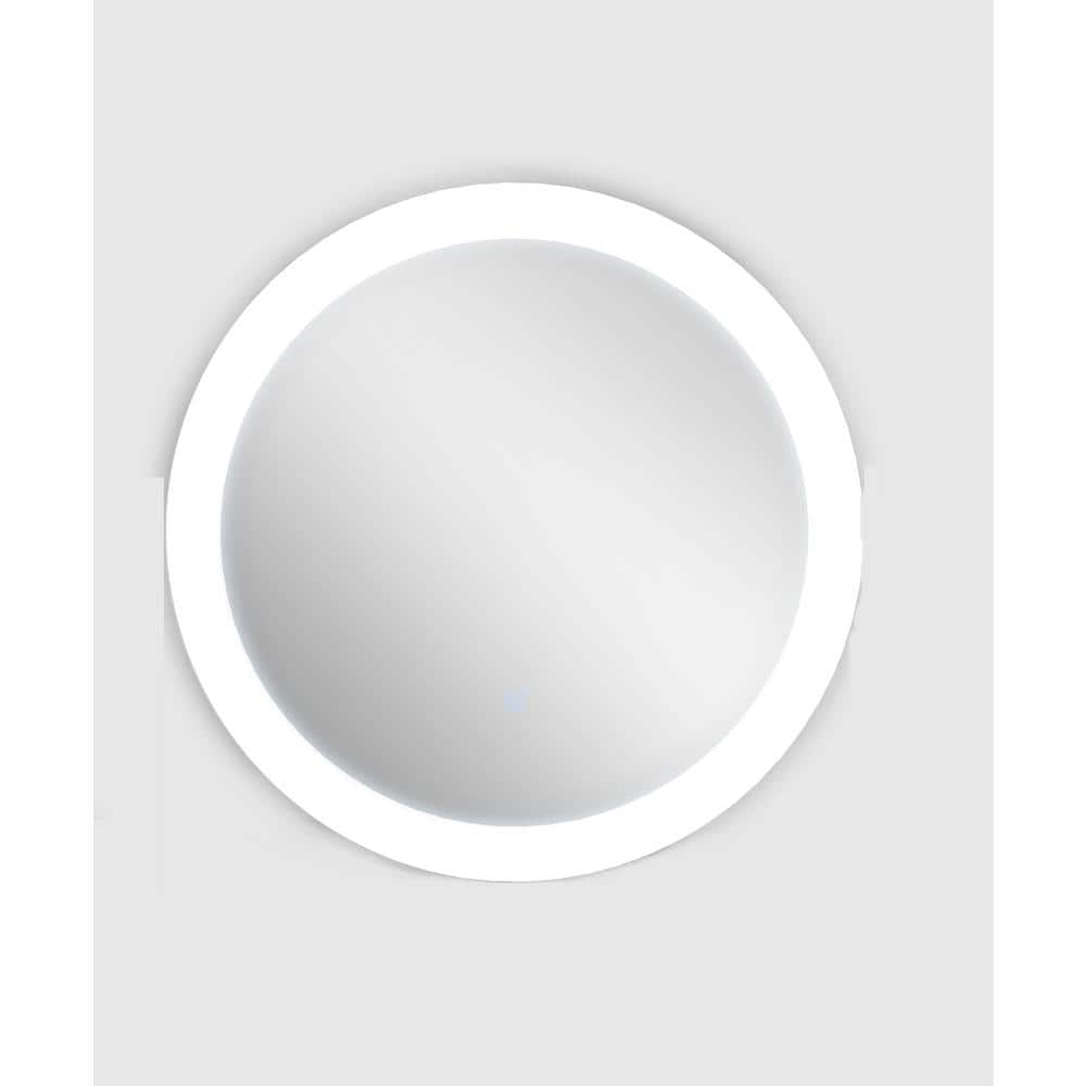 24 in. W x 24 in. H Round Frameless LED Wall-Mount Bathroom Vanity Mirror i