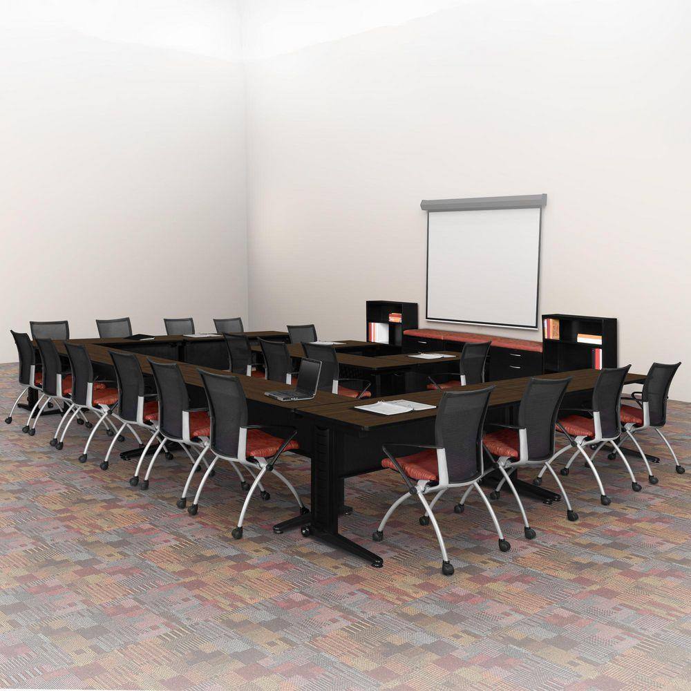 Fusion 66 in x 24 in. Neo Walnut Seminar Training Table Desk