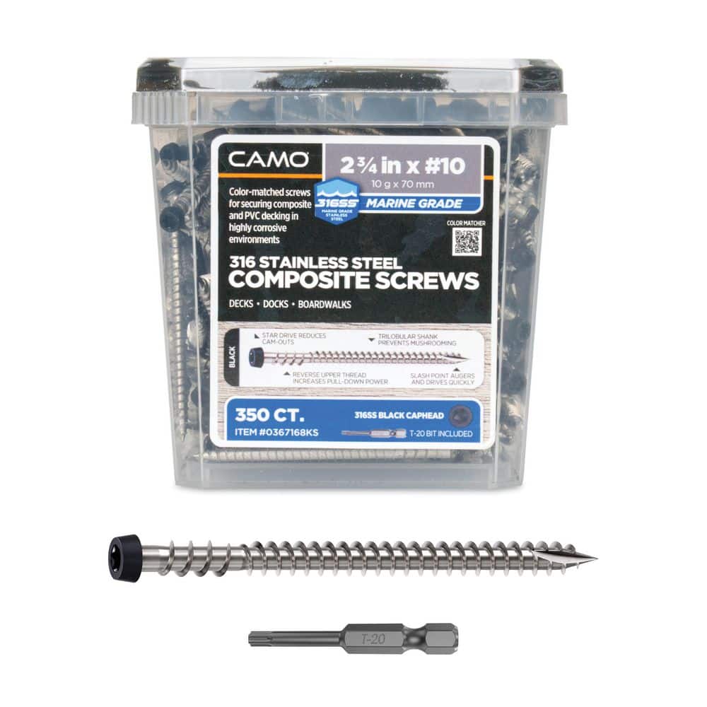 "#10 2-3/4 in. Black Star Drive Trim Head Composite Deck Screw (350-Count)" price history on PriceWatchPro