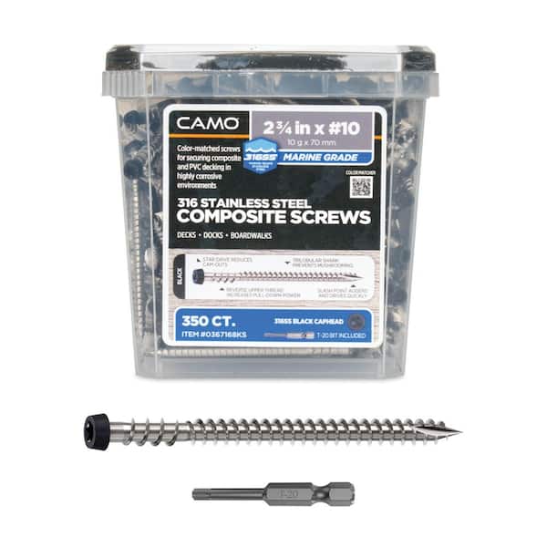 #10 2-3/4 in. Black Star Drive Trim Head Composite Deck Screw (350-Count)