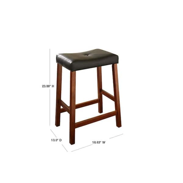 Crosley Furniture 24 In Cherry, Saddle Seat Bar Stools 24 Inch