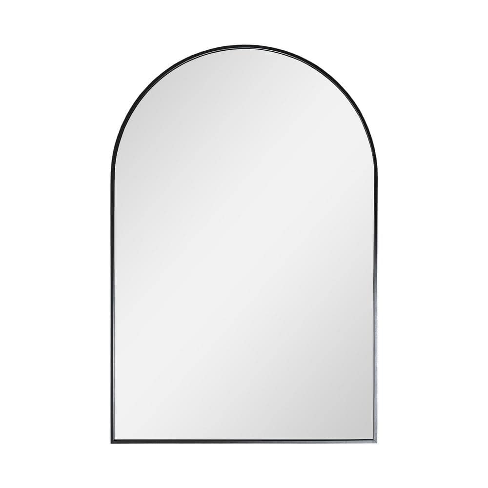 WallBeyond 24 in. W x 36 in. H Medium Vallon Aluminum Arched Black Wall