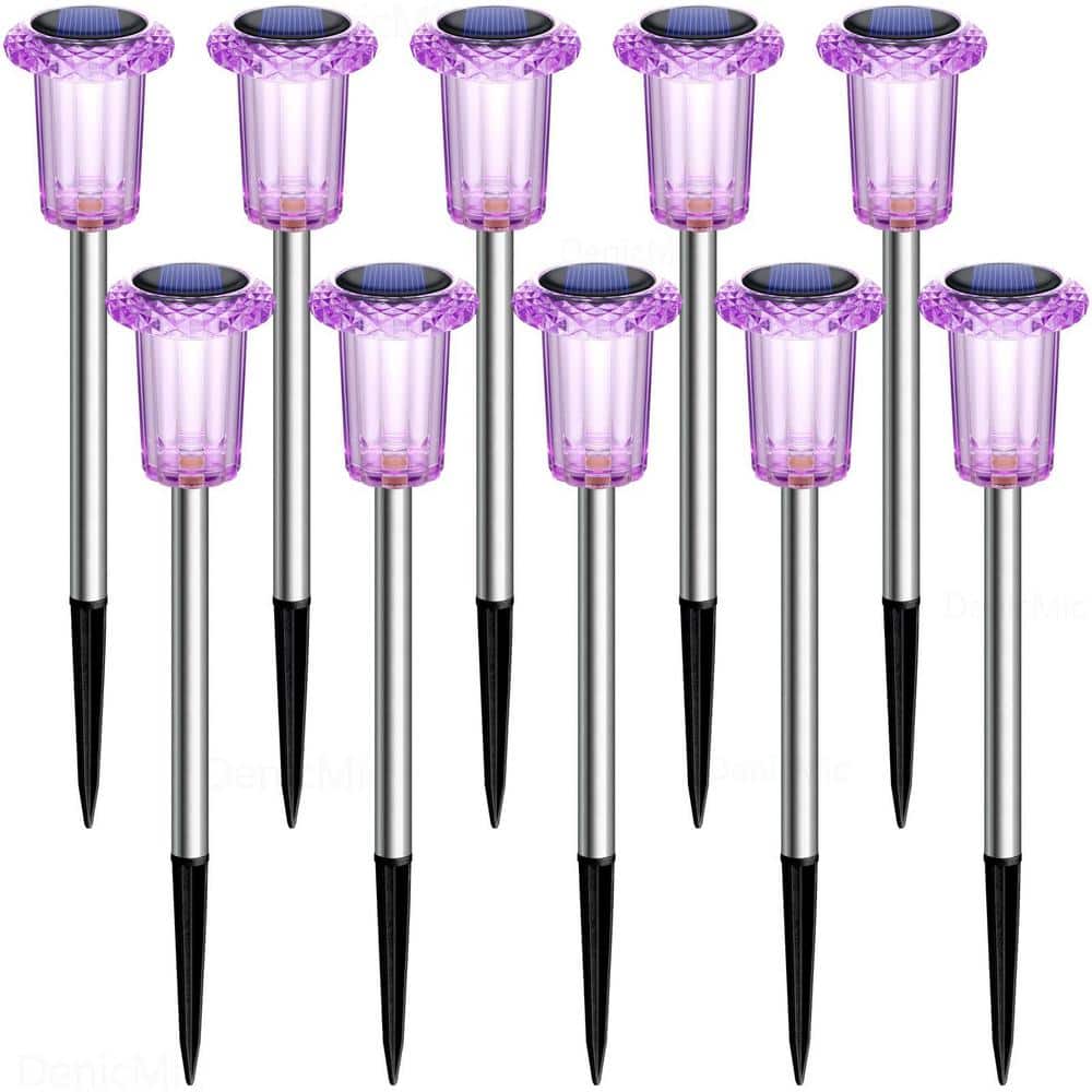 Waterproof Stainless Steel Halloween Solar Garden Lights in Purple for Yard, Walkway and Driveway (10-Pack) price history on PriceWatchPro