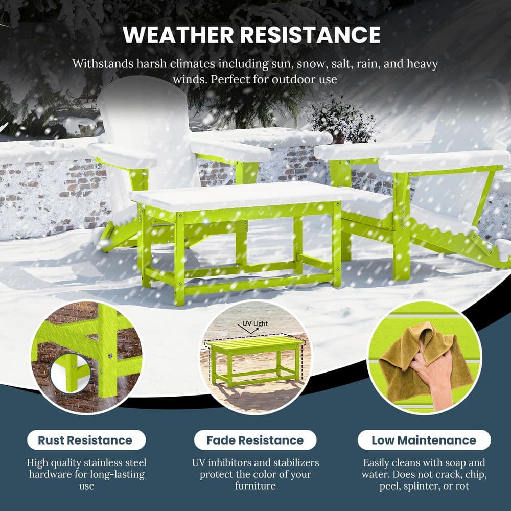 Lime Green Poly Adirondack Outdoor Coffee Table