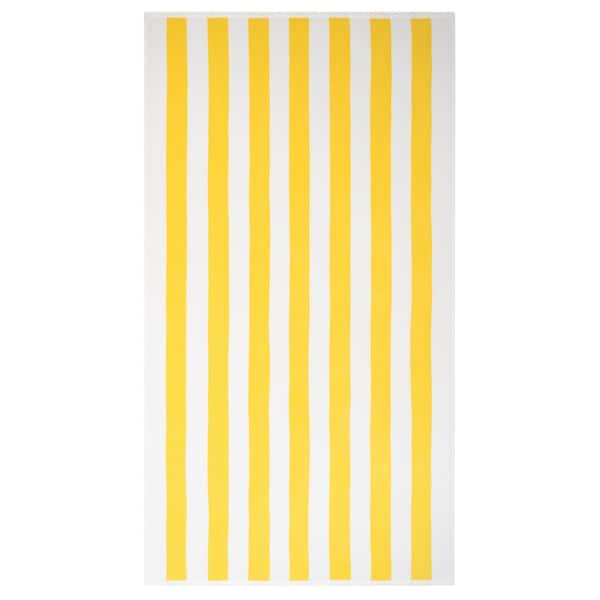 American Soft Linen Beach Towels, Cabana Striped 30x60 in., 100% Cotton, Pool Towel, Yellow
