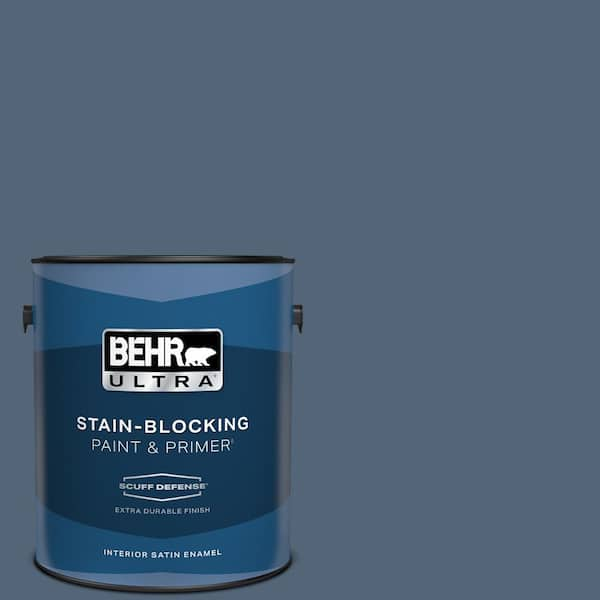 BEHR ULTRA 1 gal. #570F-6 Mood Indigo Extra Durable Satin Enamel Interior Paint & Primer